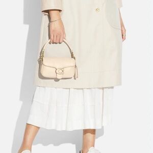 Coach Small Tabby Cream Top-Handle Leather Shoulder Bag